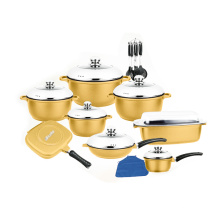 Batterie de cuisine enduite en titane Cookware